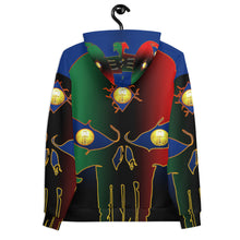 Load image into Gallery viewer, Blue to Black  Coloring Style Huge 3 Eye Skull man Unisex Hoodie