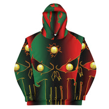 Load image into Gallery viewer, Pan African Flag Coloring Style Huge 3 Eye Skull man Unisex Hoodie