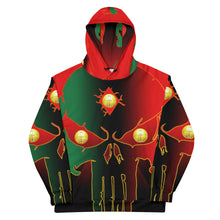 Load image into Gallery viewer, Red to Black  Coloring Style Huge 3 Eye Skull man Unisex Hoodie