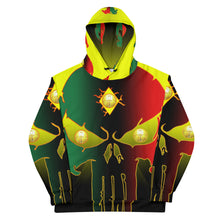 Load image into Gallery viewer, Yellow to Black  Coloring Style Huge 3 Eye Skull man Unisex Hoodie