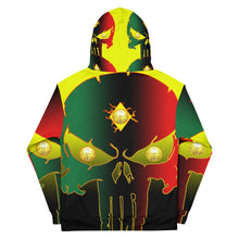Load image into Gallery viewer, Yellow to Black  Coloring Style Huge 3 Eye Skull man Unisex Hoodie