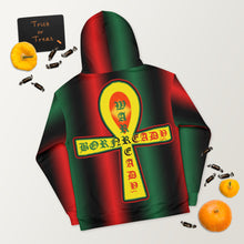 Load image into Gallery viewer, Pan African flag Coloring style Bornready warready  backside style 2 Unisex Hoodie
