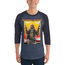 Load image into Gallery viewer, No justice no Peace 3/4 sleeve raglan shirt