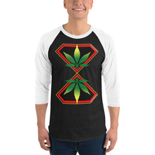 Load image into Gallery viewer, Diamond Cannabis man 3/4 sleeve raglan shirt