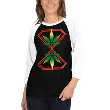 Load image into Gallery viewer, Diamond Cannabis man 3/4 sleeve raglan shirt