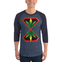 Load image into Gallery viewer, Diamond Cannabis man 3/4 sleeve raglan shirt