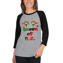 Load image into Gallery viewer, Queen of NC logo 2.....3/4 sleeve raglan shirt