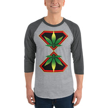 Load image into Gallery viewer, Diamond Cannabis man 3/4 sleeve raglan shirt