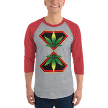 Load image into Gallery viewer, Diamond Cannabis man 3/4 sleeve raglan shirt