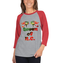 Load image into Gallery viewer, Queen of NC logo 2.....3/4 sleeve raglan shirt