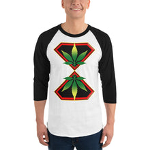 Load image into Gallery viewer, Diamond Cannabis man 3/4 sleeve raglan shirt