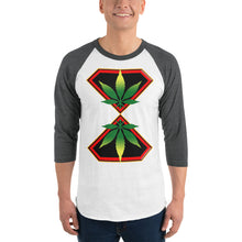 Load image into Gallery viewer, Diamond Cannabis man 3/4 sleeve raglan shirt