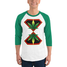Load image into Gallery viewer, Diamond Cannabis man 3/4 sleeve raglan shirt