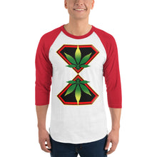Load image into Gallery viewer, Diamond Cannabis man 3/4 sleeve raglan shirt