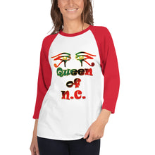 Load image into Gallery viewer, Queen of NC logo 2.....3/4 sleeve raglan shirt