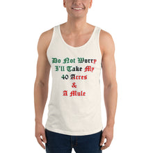Load image into Gallery viewer, Anubis Do Not Worry I Will Take My 40 Acres & A Mule Unisex Tank Top