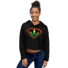 Load image into Gallery viewer, Cannabis woman Crop Hoodie