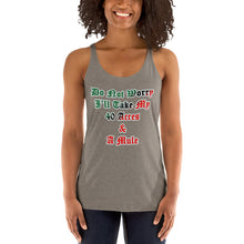 Load image into Gallery viewer, Anubis Do Not Worry I Will Take My 40 Acres & A Mule Women's Racerback Tank