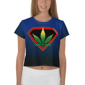 Cannabis woman All-Over Print Crop Tee