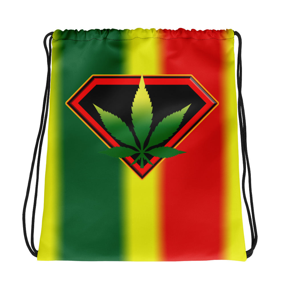 Rasta Cannabis hero Drawstring bag