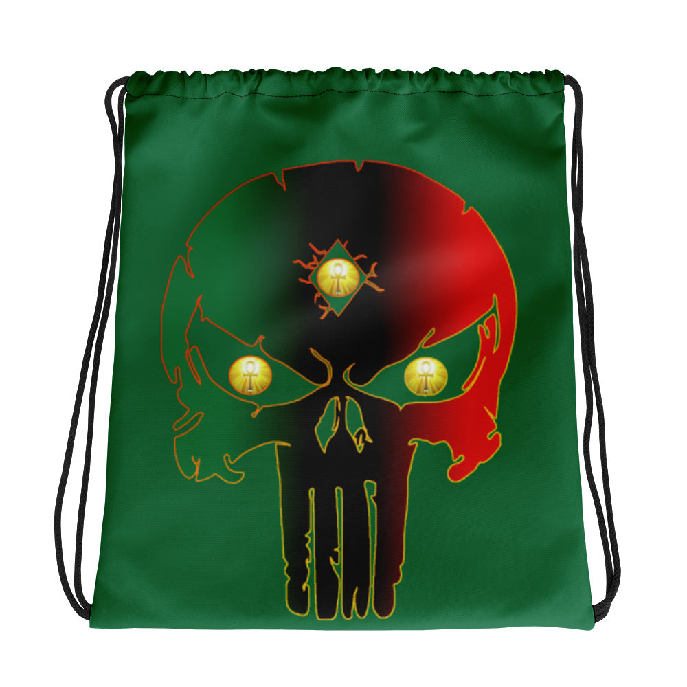 Color Green Bornready warready Style 1 Backside  Drawstring bag