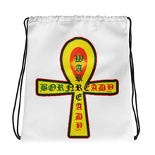 Load image into Gallery viewer, Color White Bornready warready Style 2 Backside  Drawstring bag
