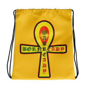 Color Yellow Bornready warready Style 2 Backside  Drawstring bag