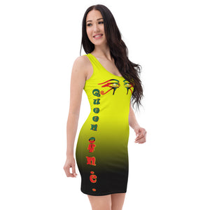 Color yellow to black Queen of NC Sublimation Cut & Sew Dress