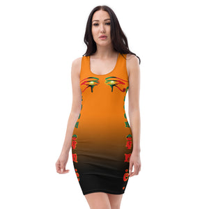 Color orange to black Queen of NC Sublimation Cut & Sew Dress