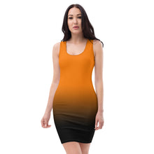 Load image into Gallery viewer, Color orange to black Sublimation Cut &amp; Sew Dress

