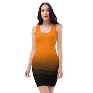 Color orange to black Sublimation Cut & Sew Dress