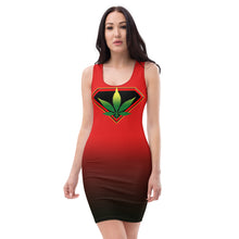 Load image into Gallery viewer, Color Red to black Cannabis Woman Sublimation Cut &amp; Sew Dress
