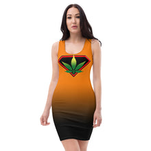 Load image into Gallery viewer, Color orange to black Cannabis Woman Sublimation Cut &amp; Sew Dress
