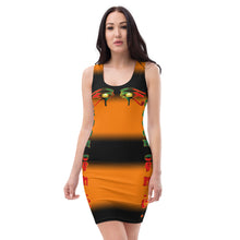 Load image into Gallery viewer, Color orange &amp; black Queen of NC Sublimation Cut &amp; Sew Dress
