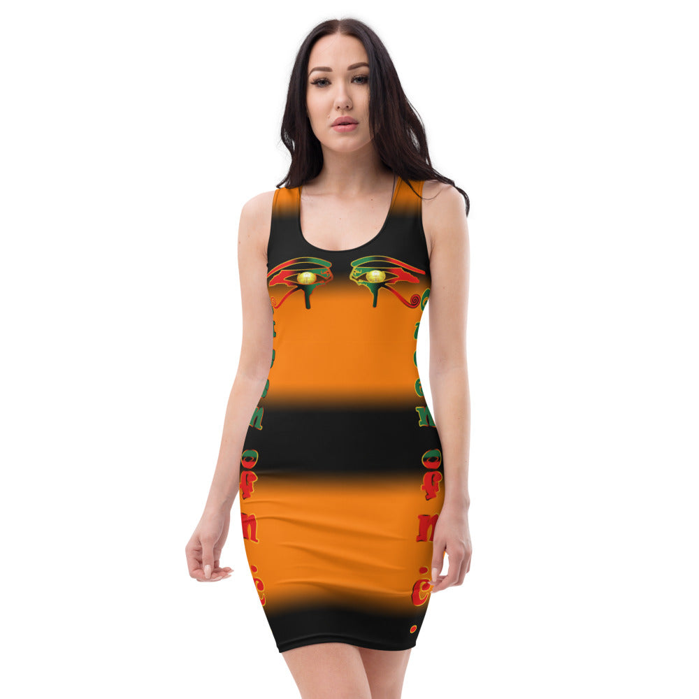 Color orange & black Queen of NC Sublimation Cut & Sew Dress