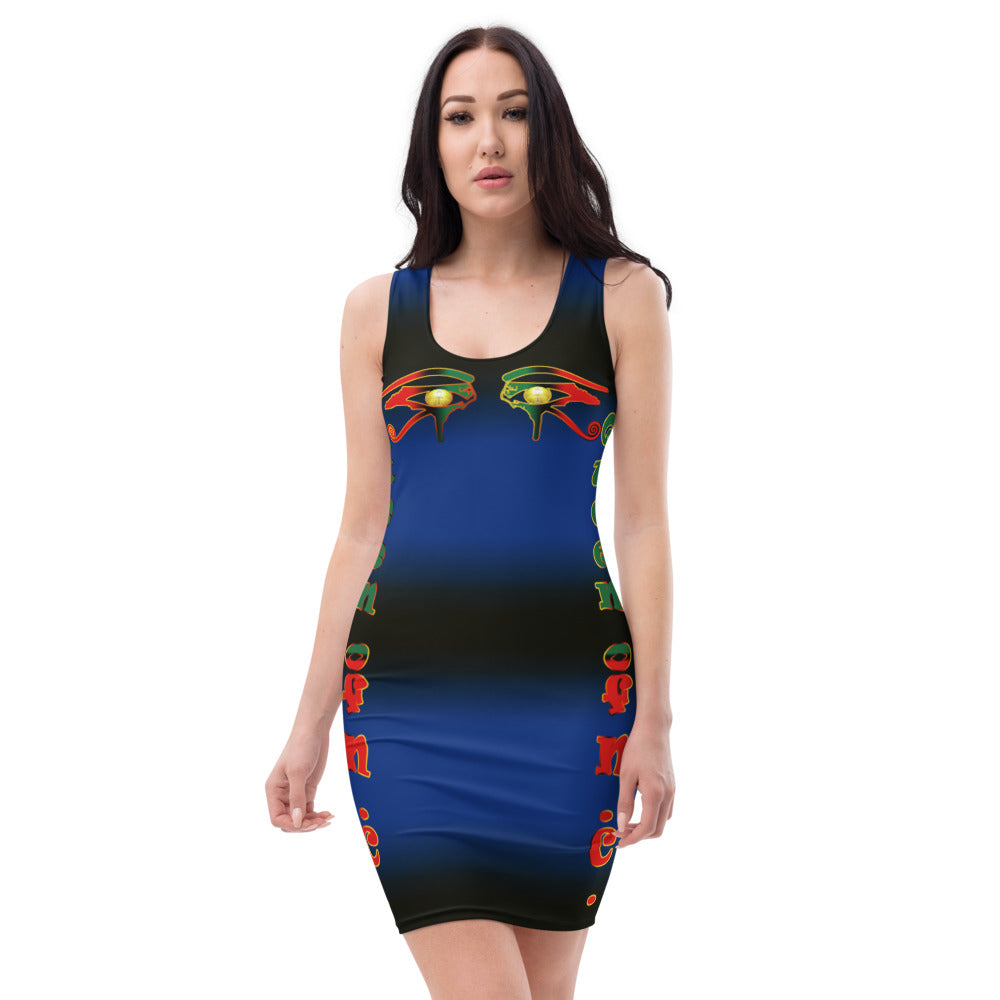 Color Blue & black Queen of NC Sublimation Cut & Sew Dress