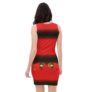 Color Red & black Queen of NC Sublimation Cut & Sew Dress