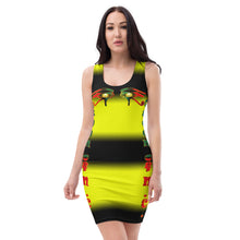 Load image into Gallery viewer, Color yellow &amp; black Queen of NC Sublimation Cut &amp; Sew Dress
