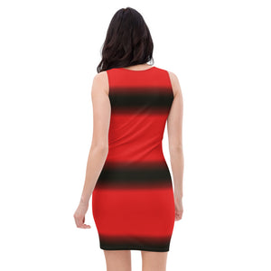 Color Red & black Cut & Sew Dress