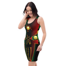 Load image into Gallery viewer, Coloring of  Pan-African flag All seeing Eye SKull Sublimation Cut &amp; Sew Dress

