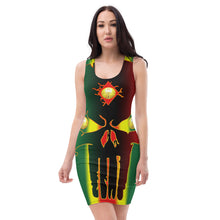Load image into Gallery viewer, Coloring Rasta style All seeing Eye SKull Sublimation Cut &amp; Sew Dress
