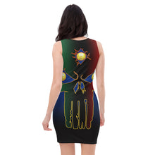 Load image into Gallery viewer, Coloring Blue to Black All seeing Eye SKull Sublimation Cut &amp; Sew Dress
