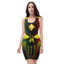Load image into Gallery viewer, Color Yellow to Black All seeing Eye SKull Sublimation Cut &amp; Sew Dress
