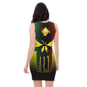 Color Yellow to Black All seeing Eye SKull Sublimation Cut & Sew Dress