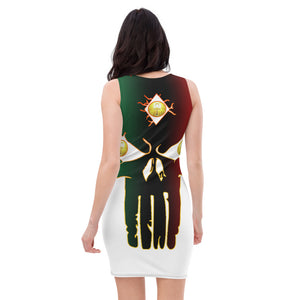 Color White.... All seeing Eye SKull Sublimation Cut & Sew Dress