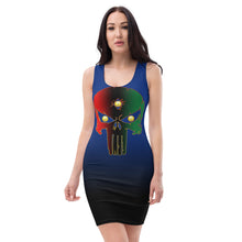 Load image into Gallery viewer, Color Black to Blue... All seeing Eye SKull Backside style 1 Sublimation Cut &amp; Sew Dress
