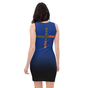 Color Black to Blue... All seeing Eye SKull Backside style 1 Sublimation Cut & Sew Dress