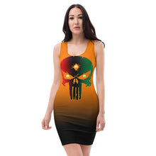 Load image into Gallery viewer, Color Orange to Black... All seeing Eye SKull Backside style 1 Sublimation Cut &amp; Sew Dress
