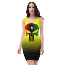 Load image into Gallery viewer, Color Yellow to Black... All seeing Eye SKull Backside style 1 Sublimation Cut &amp; Sew Dress
