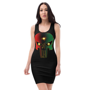 Color Black... All seeing Eye SKull Backside style 1 Sublimation Cut & Sew Dress